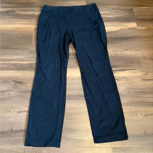 Womens Lee Slim Fit Leg Sculpting Mid Rise Navy Pants Size 14 Short *Flawed*